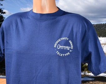 vintage 80s tee TELETYPE award pride t-shirt Large XL hanes combed 1981