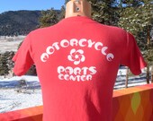 vintage 70s t-shirt MOTORCYCLE parts center denver biker tee Small