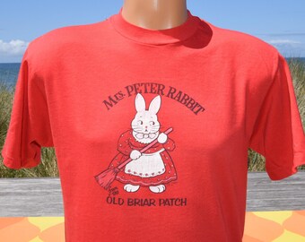 vintage 80s t-shirt mrs PETER RABBIT briar patch cady tee Large Medium hanes