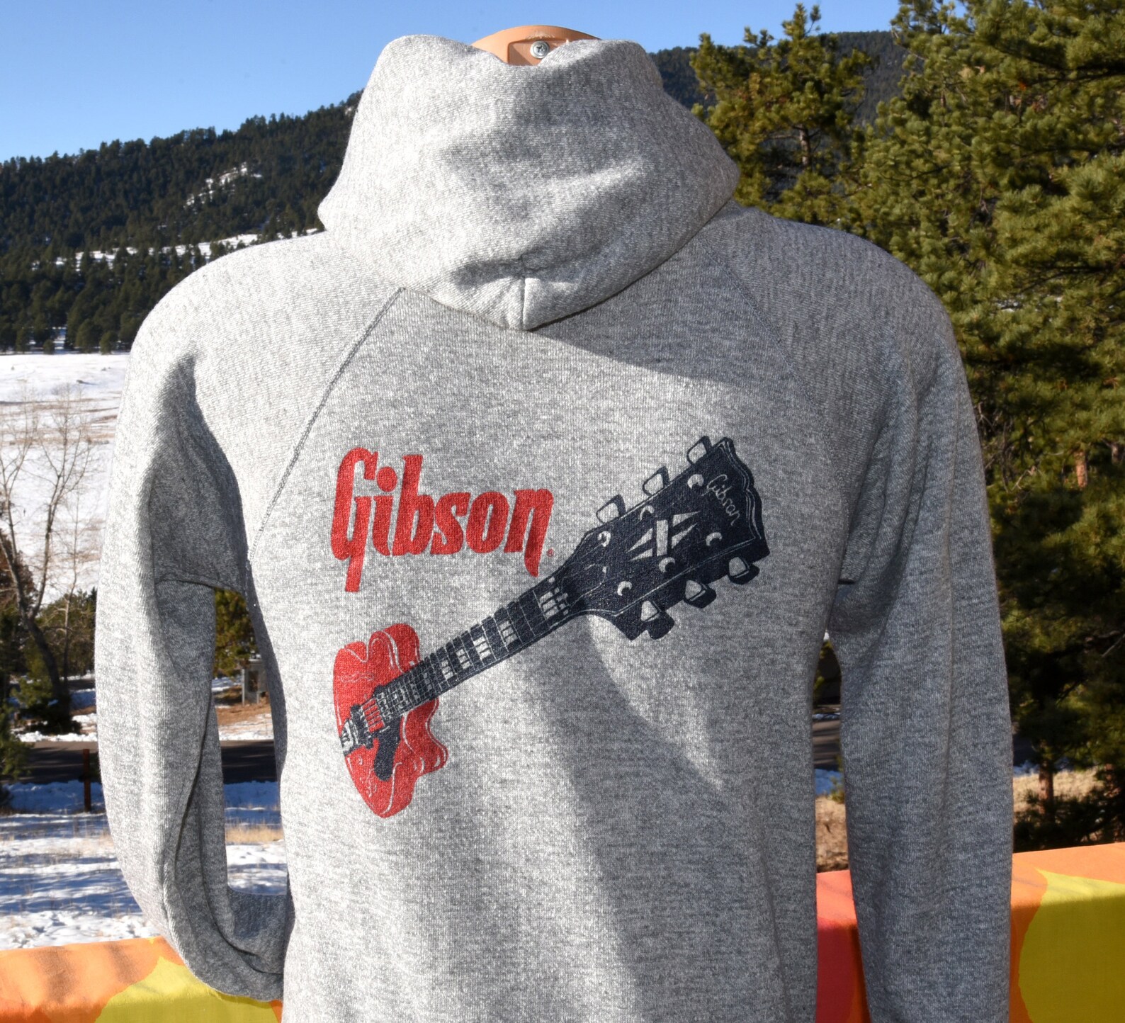 Vintage 80s hoodie sweatshirt GIBSON GUITARS rock Medium Small Etsy