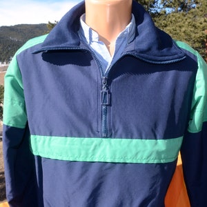vintage 80s SKI jacket windbreaker stripe pullover half zip Small