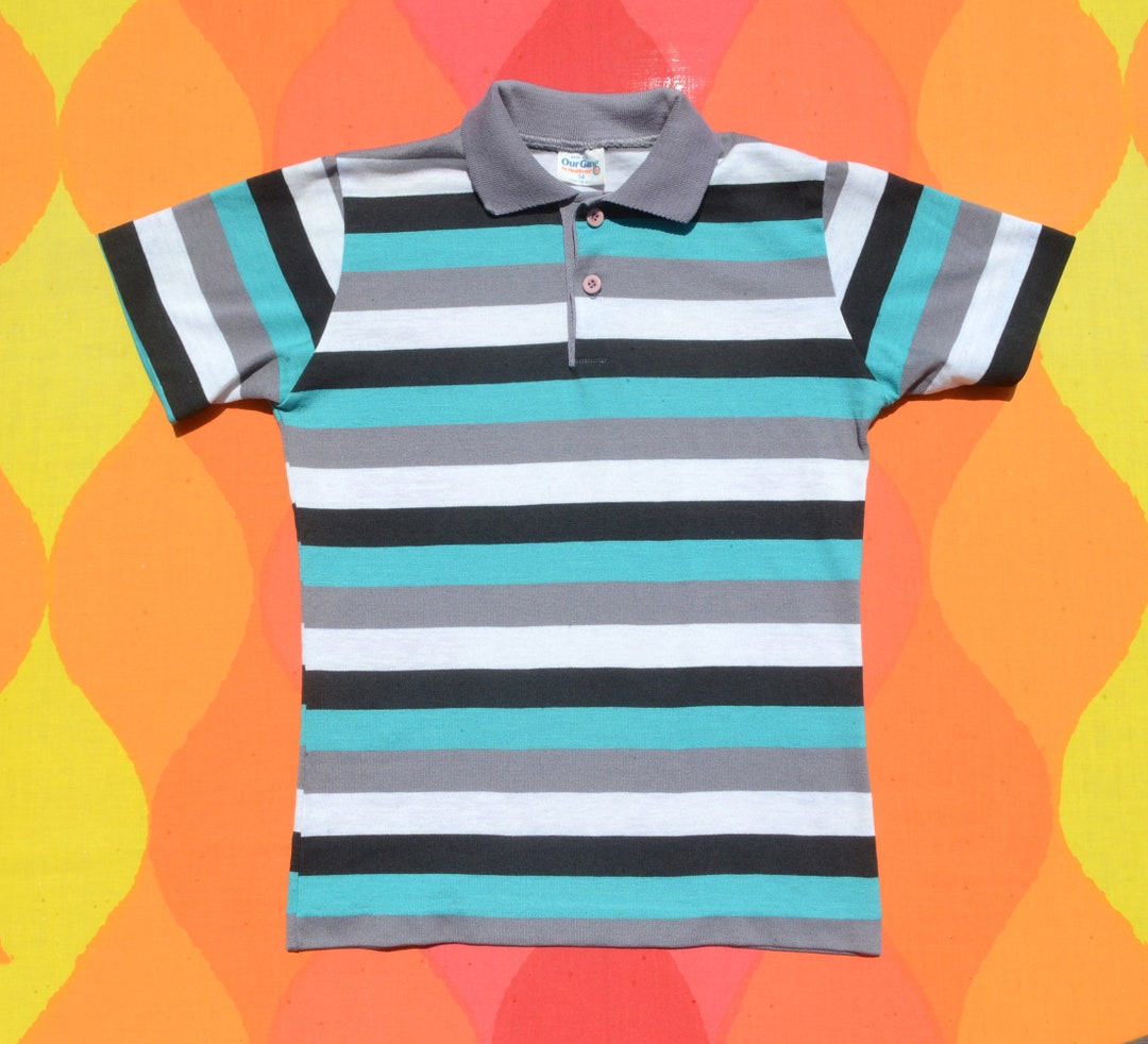 Vintage 70s Kid Polo Golf Shirt STRIPES Health-tex Our Gang - Etsy