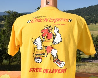 vintage 80s t-shirt fried CHIC-N EXPRESS delivery tee Large Medium