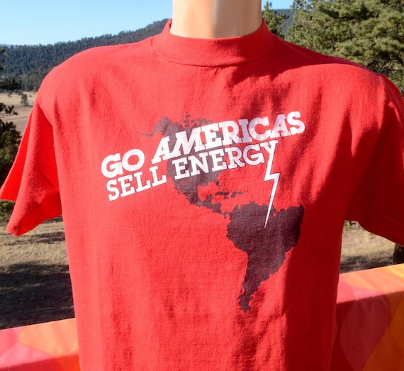 70s Vintage T-shirt Go AMERICAS Sell Energy Crisis Lightning - Etsy