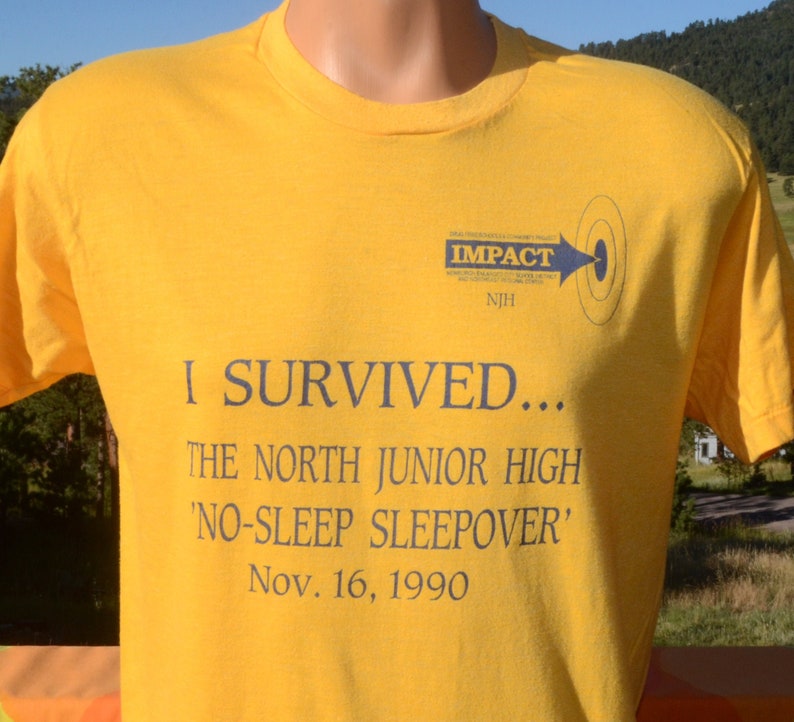 vintage 90s t-shirt say NO DRUGS north junior high sleepover tee XL Large screen stars