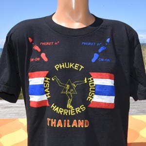 vintage 80s tee PHUKET thailand h3 hash house harriers t-shirt Large XL 46