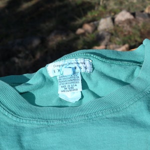 vintage 80s t-shirt POCKET express long sleeve tee Small garment dye image 3