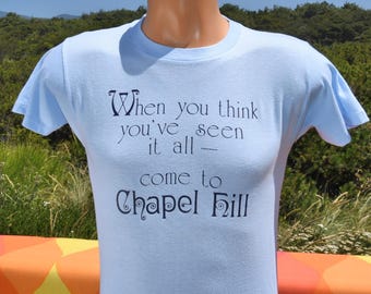 Vintage 80s Chapel Hill Tee, Soft Carolina T-Shirt (Small)