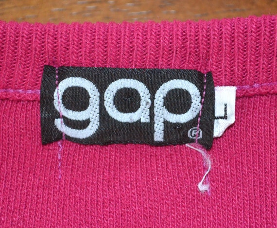 vintage 70's sweater v-neck GAP magenta soft knit… - image 3