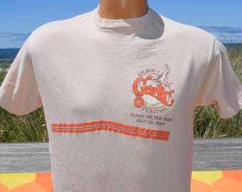 vintage 80s tee GILROY garlic fest 10k t-shirt Medium Large 1984 nbc tv