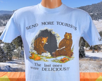 vintage 80s tee COLORADO bears funny Medium Small t-shirt send tourists