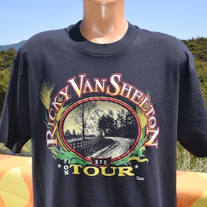 vintage 90s t-shirt RICKY van SHELTON country music backroads tour tee Large XL 1991