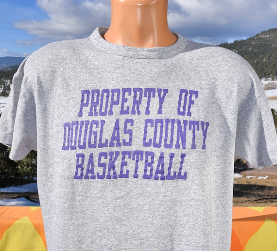 vintage 80s t-shirt DOUGLAS county gray high scho… - image 1