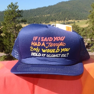 vintage nwt 90s mesh hat TERRIFIC BODY hold funny trucker snapback baseball cap new tags