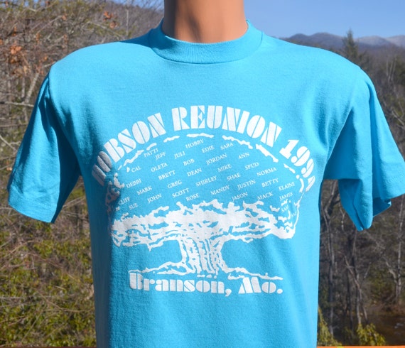 T-shirt Vintage 80's Kimble - 'We've Only Just Begun Family Name Reunion' 1987 - Rouge - Occasion