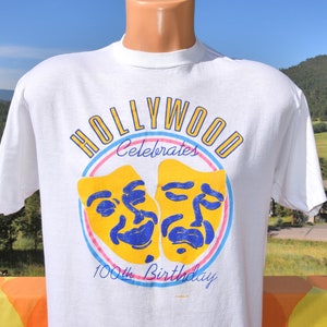 vintage 80s tee HOLLYWOOD birthday 1985 t-shirt Large XL