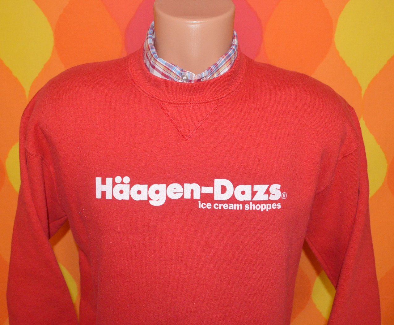 期間限定価格商品 Sweatshirt 80s Vintage HAAGEN-DAZS Crew Shoppes Cream Ice トップス