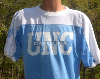 vintage 70s UNC t-shirt tarheels university north carolina blue Large Medium tar heels