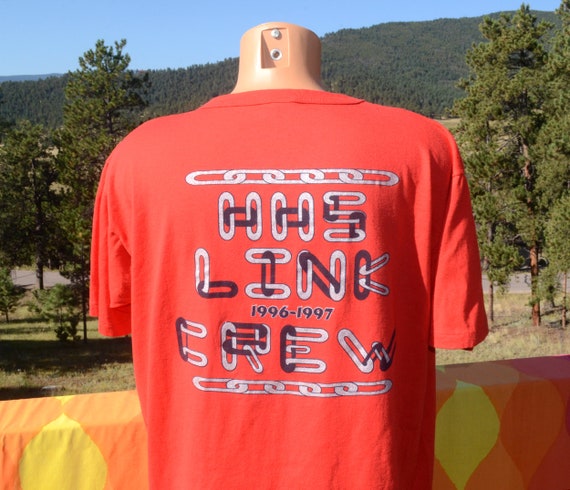 Vintage 90s Tee LINK CREW High School Hhs Eagles T-shirt XL Large