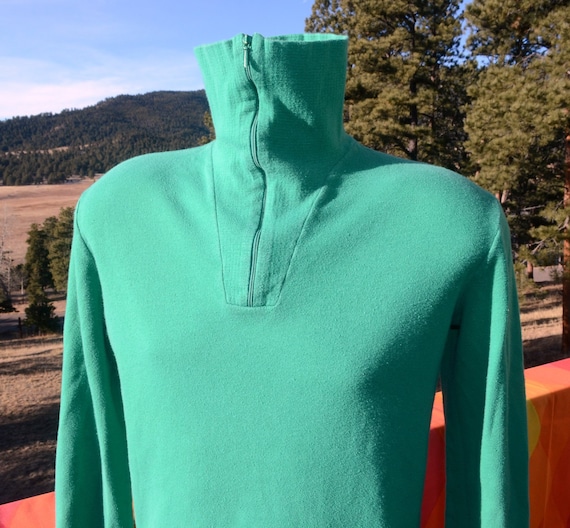 Vintage 70s Ski Half-zip Turtleneck 