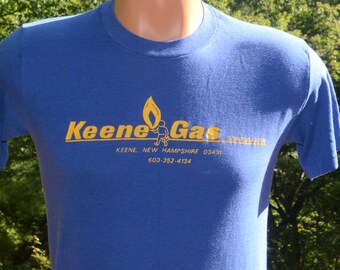 vintage 70's t-shirt KEENE new hampshire gas house gang soft thin 80s tee Medium Small nh