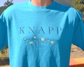 vintage 80s t-shirt wine KNAPP vineyard new york tee Medium Large party