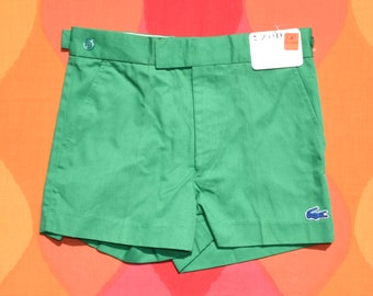 vintage 70s nwt kids shorts tennis izod LACOSTE children 12 waist 26 new nos deadstock