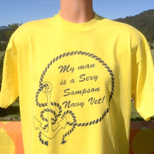 vintage 90s t-shirt SEXY SAMPSON us navy veteran military Large XL