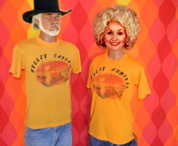 2 vintage t-shirts 80s BREEZY captain & admiral ya