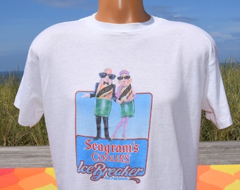 vintage 80s t shirt WINE COOLERS seagrams ice breaker tee XL Large
