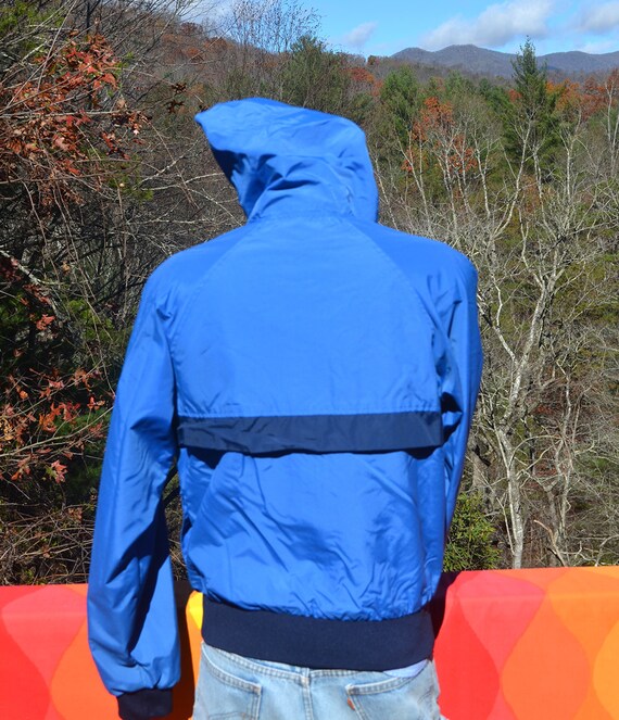 vintage 70s SKI jacket windbreaker shell hood nav… - image 3