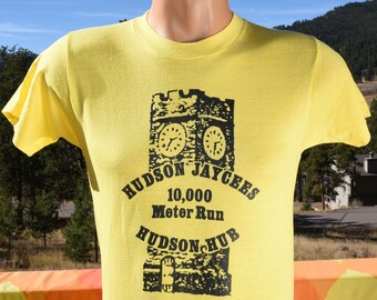 vintage 70s tee HUDSON hub jaycees run race t-shirt Small Medium