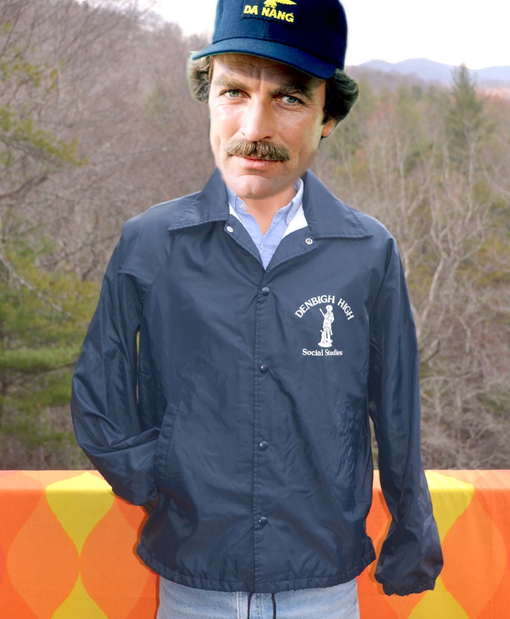 Vintage 70s Windbreaker Coach Jacket DENBIGH High School Social