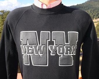 vintage 80s sweatshirt NEW YORK city nyc Small Medium raglan crewneck