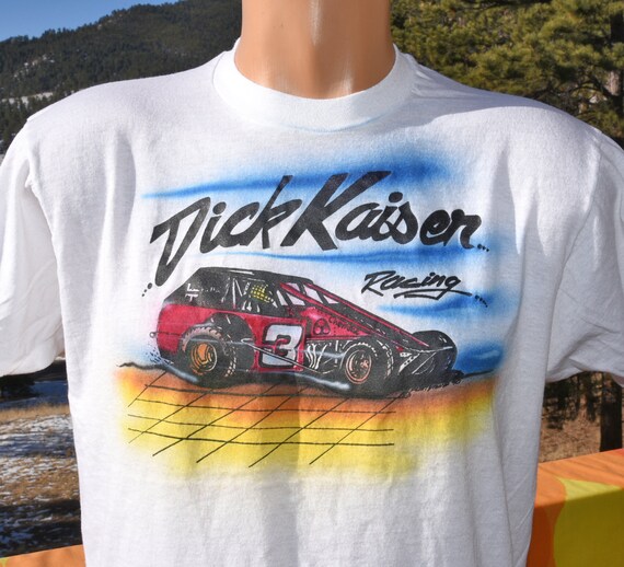 Vintage 80s T-shirt SPRINT CAR Racing Dick Kaiser Airbrush Medium