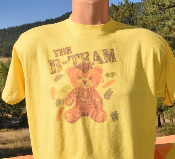 vintage 80s tee B TEAM mr t larry teddy bear t-sh… - image 1