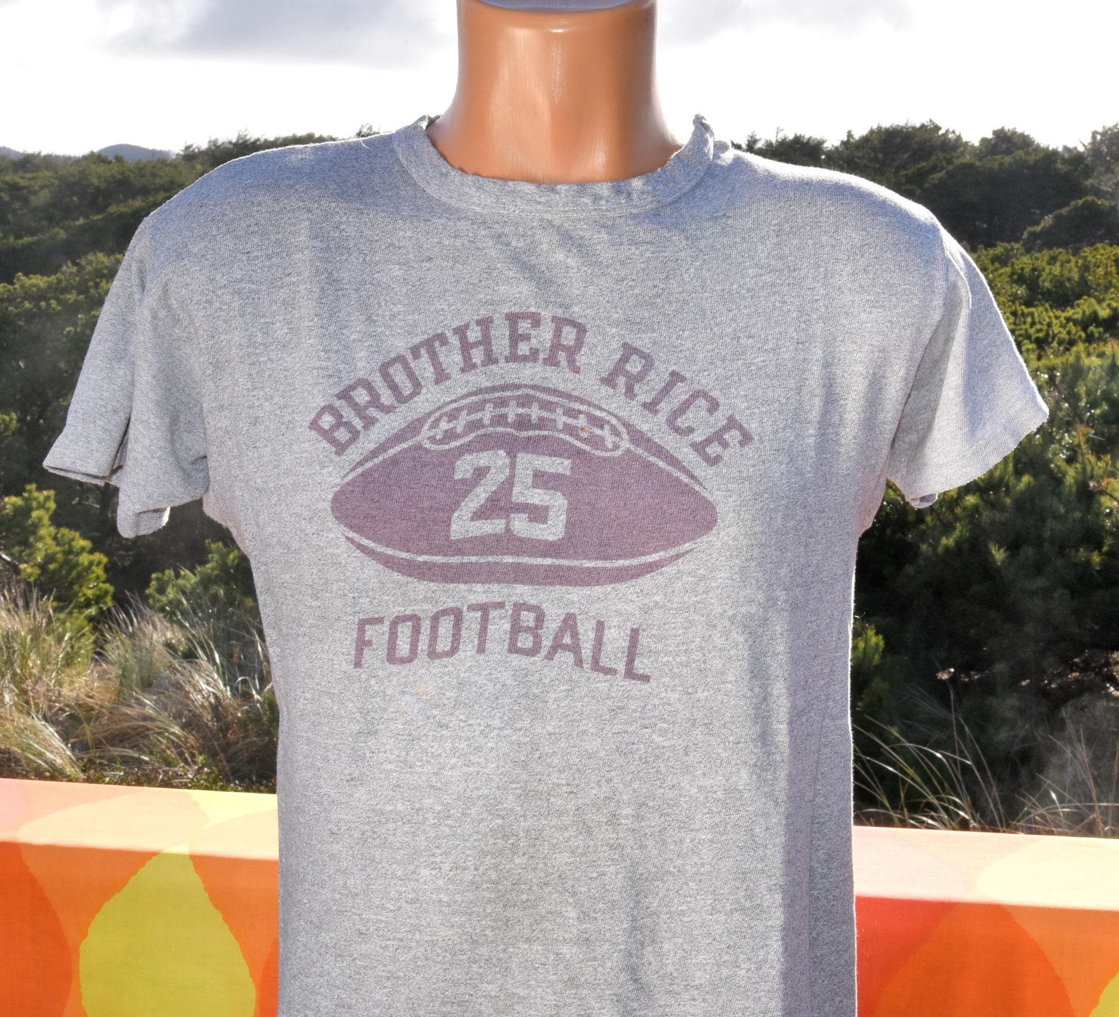 Vintage 70s T-shirt BROTHER RICE High School Football Champion