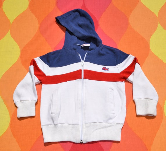 vintage 70s kids jacket izod LACOSTE sweatshirt h… - image 1