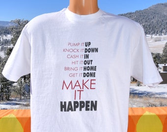 vintage 80s tee just MAKE it HAPPEN just do it t-shirt Large XL hanes beefy sports 90s