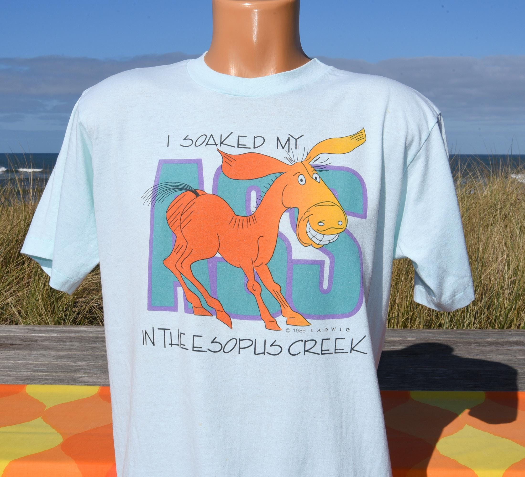 Vintage 80s Tee ESOPUS CREEK Town Tinker Tube Raft T-shirt Large
