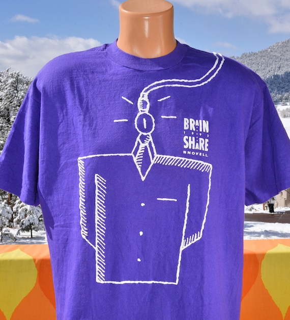 vintage 90s t-shirt BRAIN SHARE novell tech comput