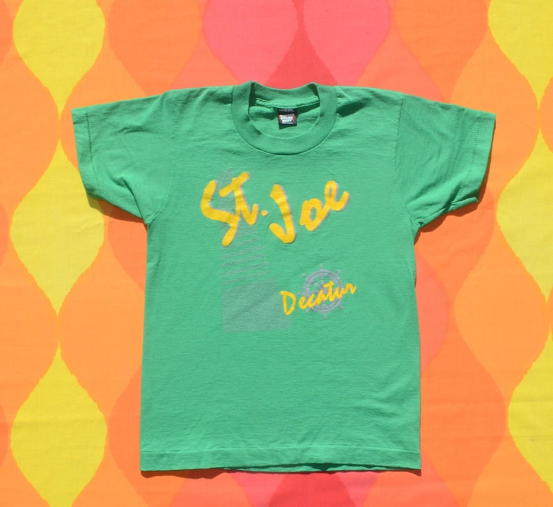 St. Joe Decatur Indiana 80s Vintage T-shirt ST. JOE Decatur Catholic School Green Tee Kid's ...