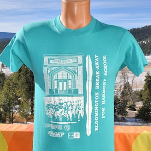 vintage 80s t-shirt HARMONY school bloomington indiana tee Small