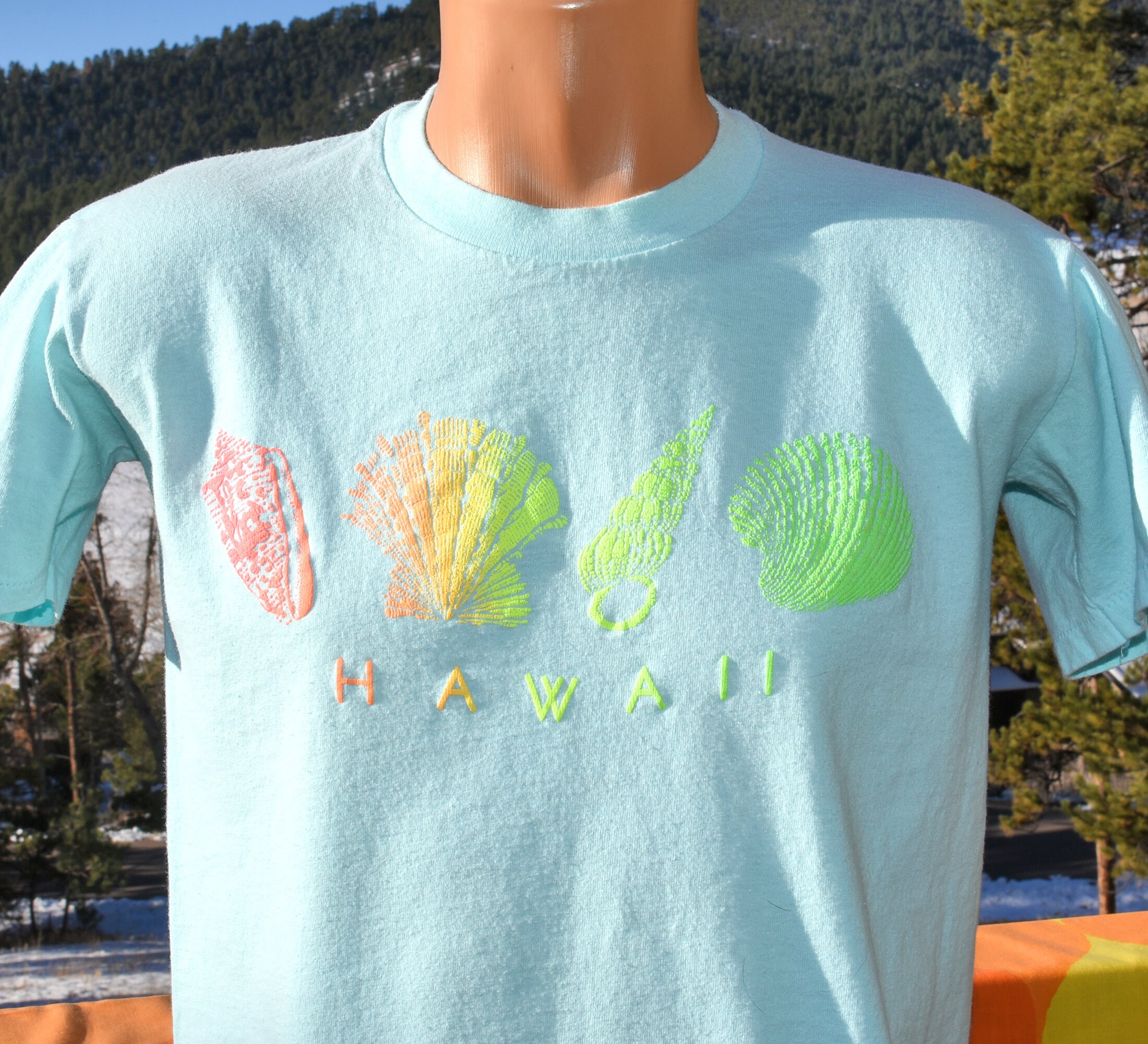 Vintage 80s T-shirt HAWAII Neon Surf 