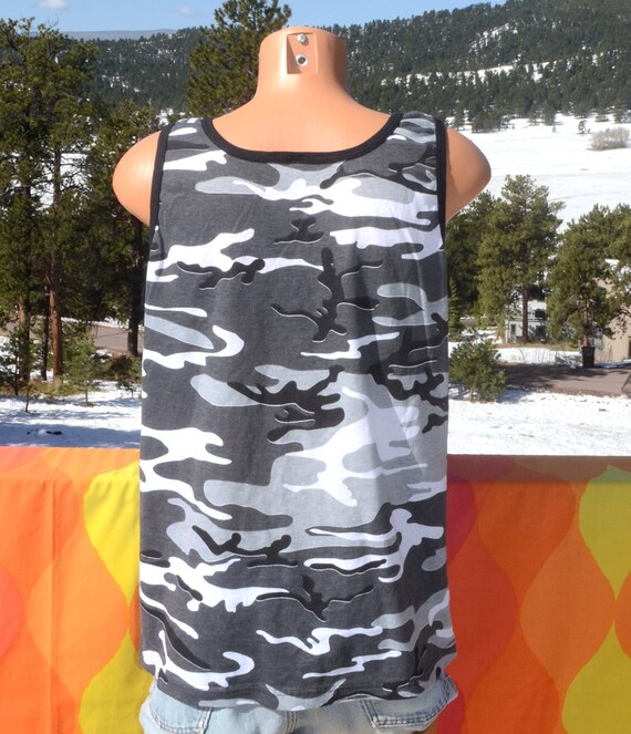 80 s swing de grand tee-shirt noir débardeur vintage top CAMOUFLAGE camo blanc noir tee-shirt ras du cou t-shirt XL 23971c 80 s swing de grand tee-shirt noir débardeur vintage top CAMOUFLAGE camo blanc noir tee-shirt ras du cou t-shirt XL 23971c