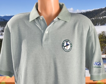 vintage polo golf shirt 2002 US OPEN bethpage black Medium ashworth usga marshal