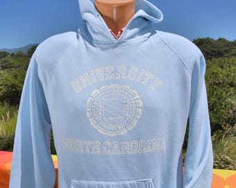 vintage 80s unc hoody sweatshirt university NORTH CAROLINA tarheels Large XL