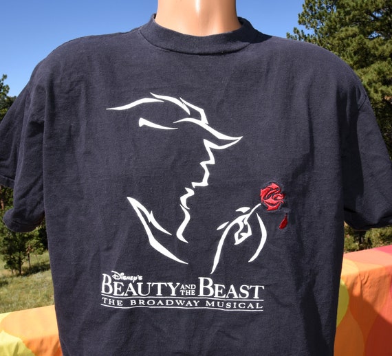 Vintage 90s t-shirt disney BEAUTY and the BEAST black tee XL ... 90s Disney vintage T shirt