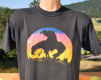 vintage 80s t-shirt NATIVE INDIGENOUS trail tears rainbow tee Large Medium 90s