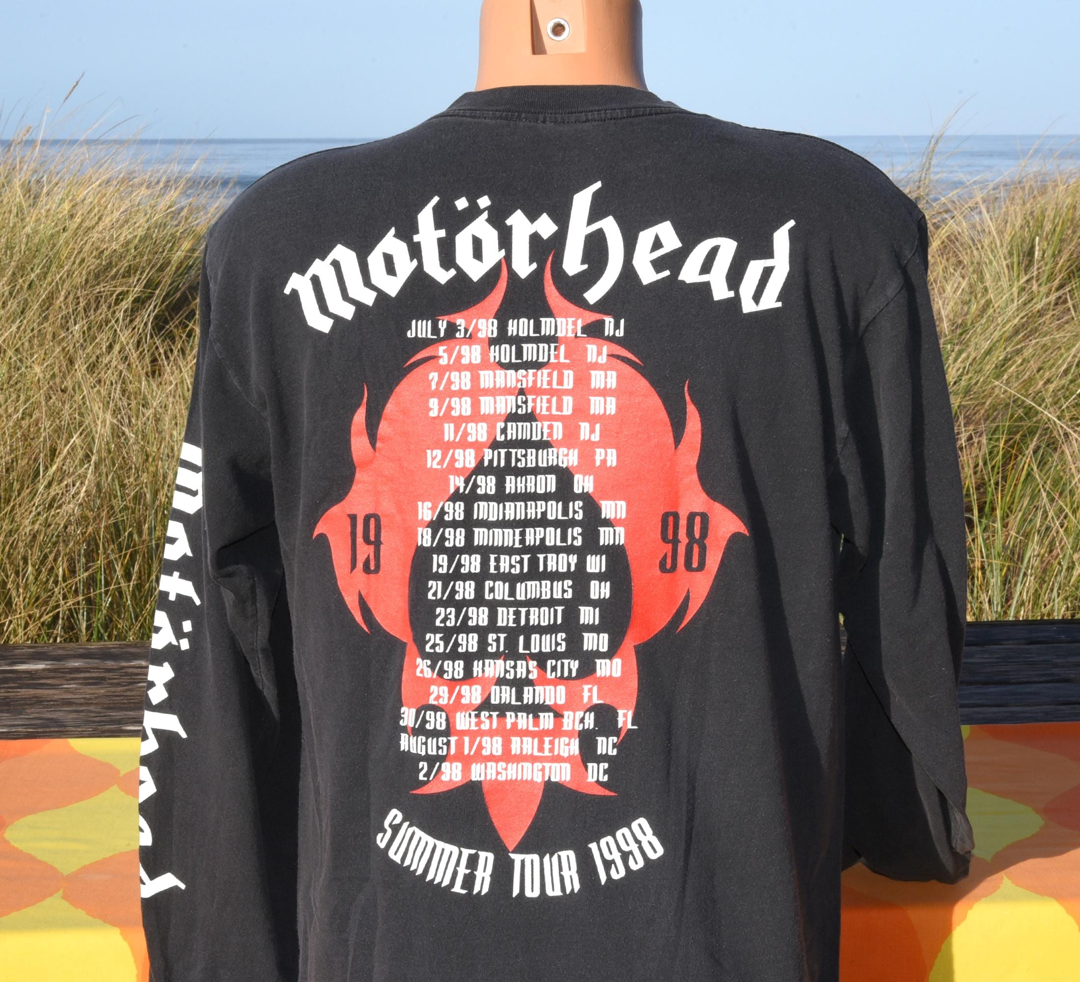 Vintage 90s MOTORHEAD T-shirt Snake Bite Love Tour Metal Band Long